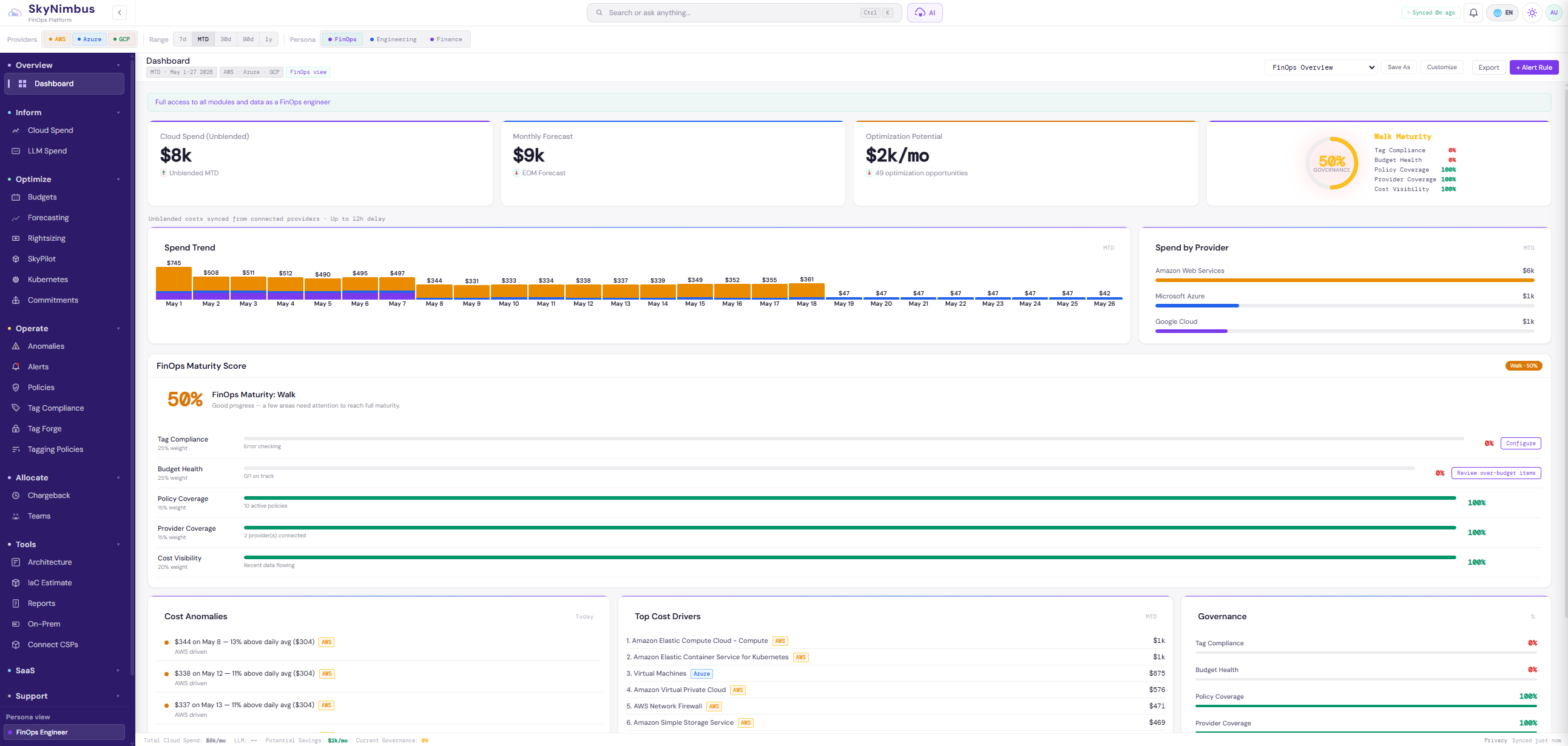 SkyNimbus Dashboard